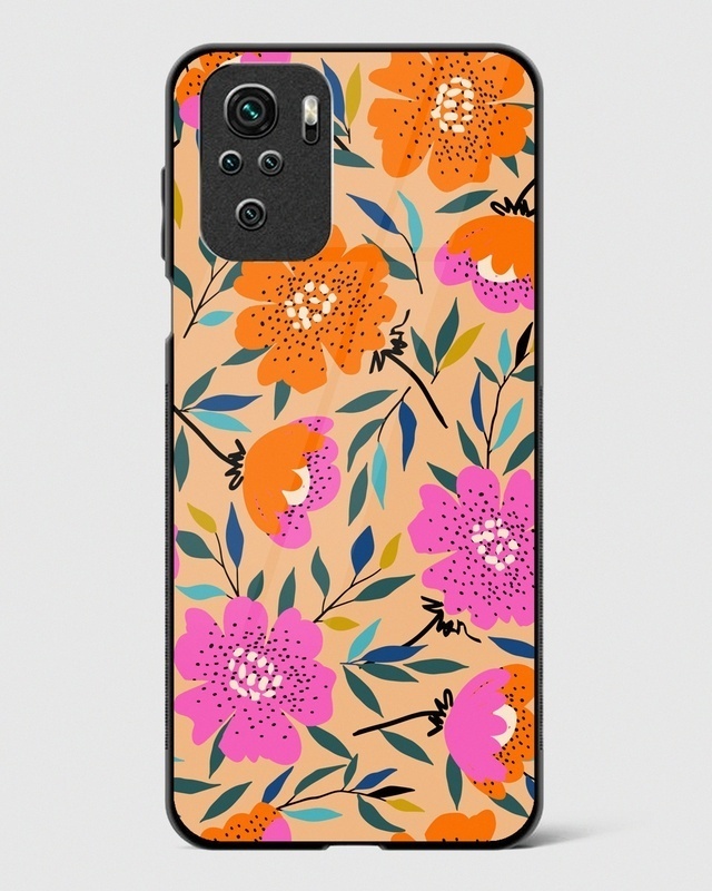 Shop Mystical Magnolia Premium Glass Case for Xiaomi Redmi Note 10-Front
