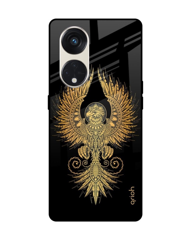 Shop Mythical Phoenix Art Premium Glass Case for Oppo Reno8T 5G (Shock Proof, Scratch Resistant)-Front