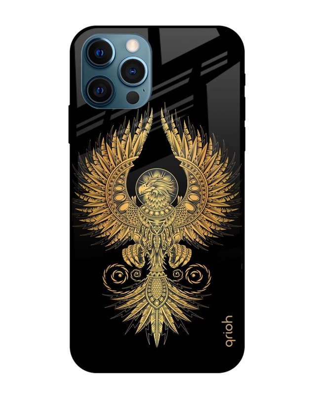 Shop Mythical Phoenix Art Printed Premium Glass Cover For iPhone 12 Pro (Impact Resistant, Matte Finish)-Front
