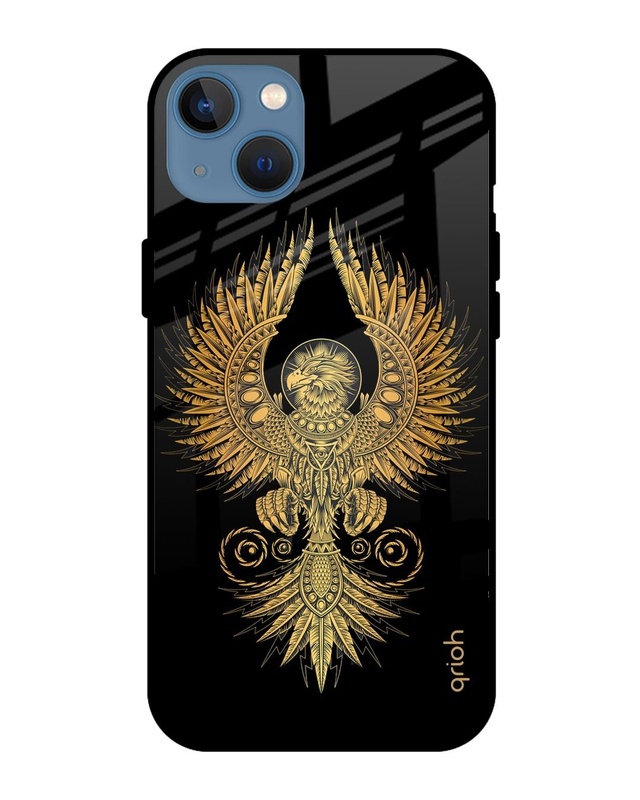 Shop Mythical Phoenix Art Printed Premium Glass Cover For iPhone 13 mini (Impact Resistant, Matte Finish)-Front