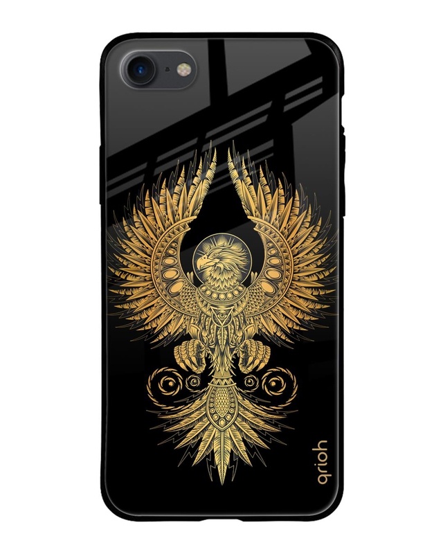 Shop Mythical Phoenix Art Printed Premium Glass Cover For iPhone 8 (Impact Resistant, Matte Finish)-Front