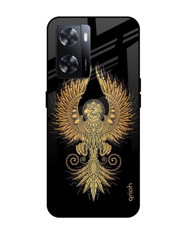 Shop Mythical Phoenix Art Printed Premium Glass Case for OPPO A77s (Shock Proof,Scratch Resistant)-Front