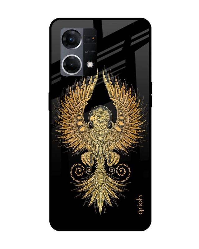 Shop Mythical Phoenix Art Printed Premium Glass Case for Oppo F21s Pro (Shock Proof,Scratch Resistant)-Front