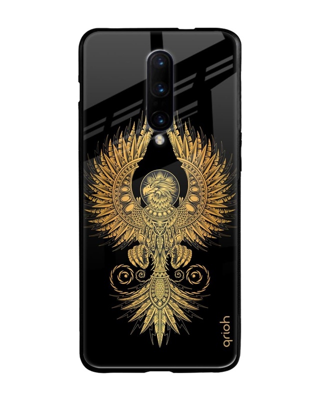 Shop Mythical Phoenix Art Printed Premium Glass Cover For OnePlus 7 Pro (Impact Resistant, Matte Finish)-Front