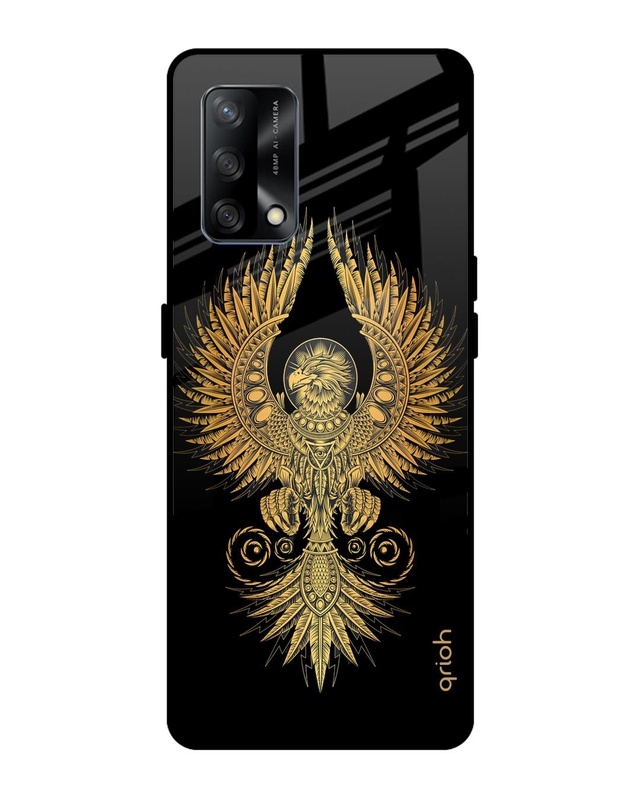 Shop Mythical Phoenix Art Printed Premium Glass Cover For Oppo F19 (Impact Resistant, Matte Finish)-Front