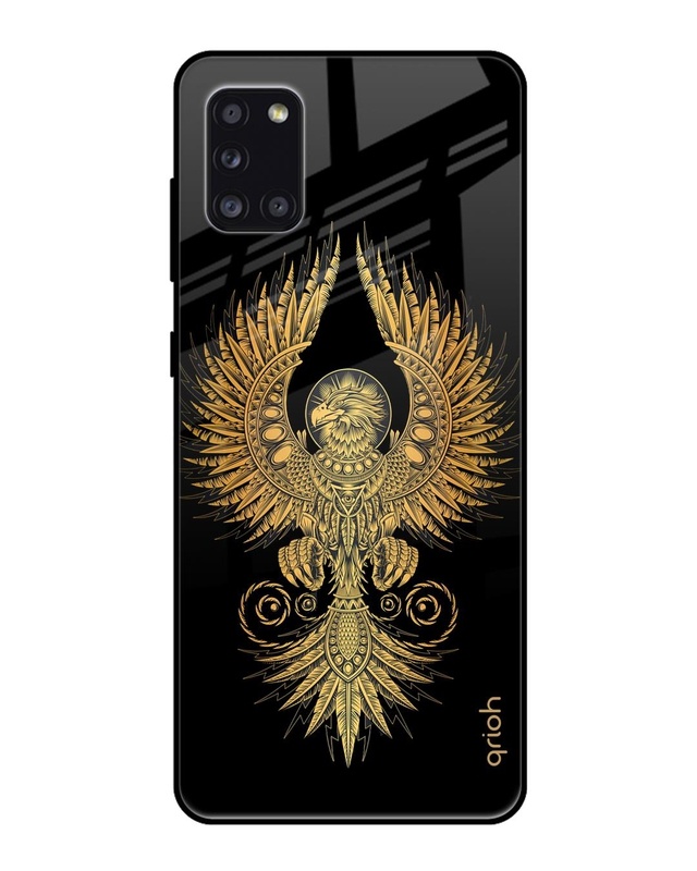 Shop Mythical Phoenix Art Printed Premium Glass Cover For Samsung Galaxy A31(Impact Resistant-Front