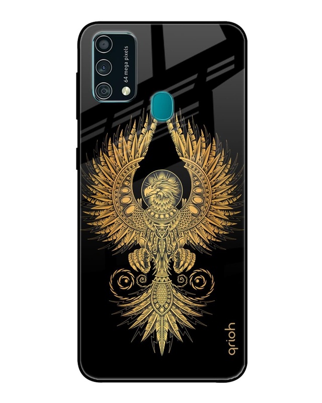 Shop Mythical Phoenix Art Printed Premium Glass Cover For Samsung Galaxy F41(Impact Resistant-Front