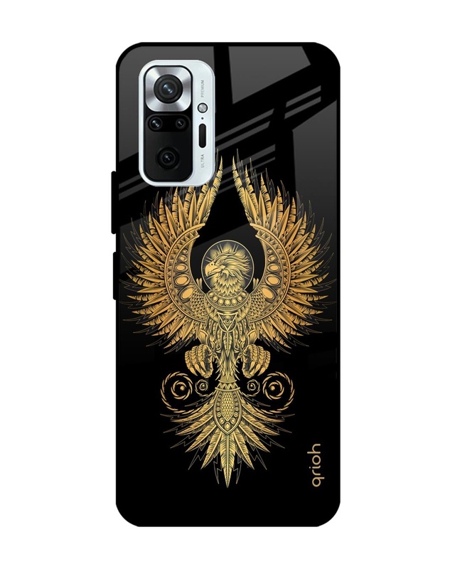Shop Mythical Phoenix Art Printed Premium Glass Cover For Xiaomi Redmi Note 10 Pro (Matte Finish)-Front