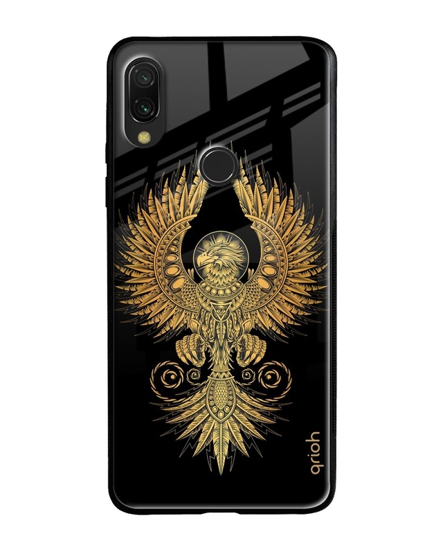 Shop Mythical Phoenix Art Printed Premium Glass Cover For Xiaomi Redmi Note 7S (Matte Finish)-Front