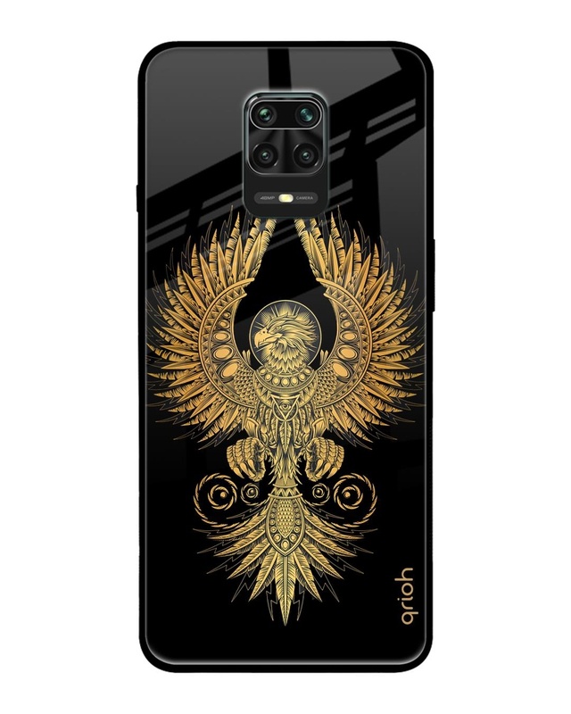 Shop Mythical Phoenix Art Printed Premium Glass Cover For Xiaomi Redmi Note 9 Pro (Matte Finish)-Front