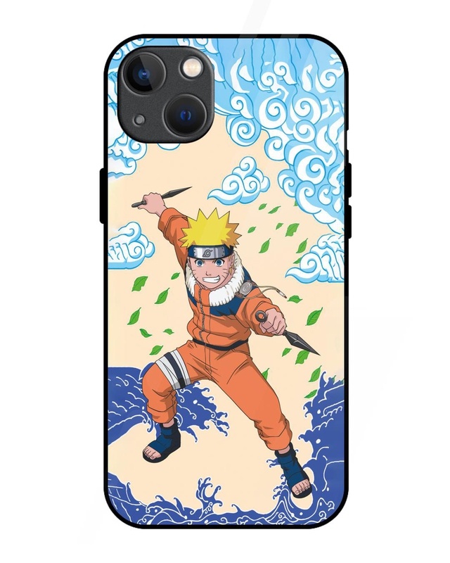 Shop Naruto Wave Premium Glass Cover for Apple iPhone 13-Front