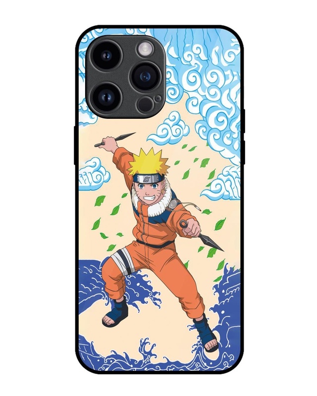 Shop Naruto Wave Premium Glass Cover for Apple iPhone 14 Pro Max-Front