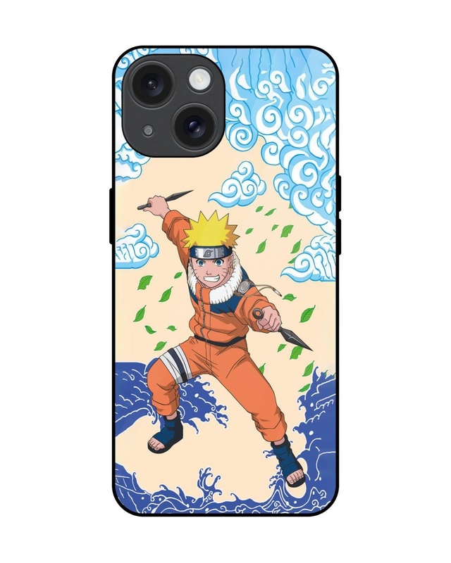 Shop Naruto Wave Premium Glass Cover for Apple iPhone 15-Front