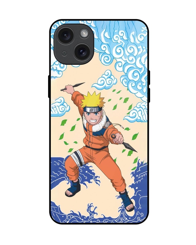 Shop Naruto Wave Premium Glass Cover for Apple iPhone 15 Plus-Front