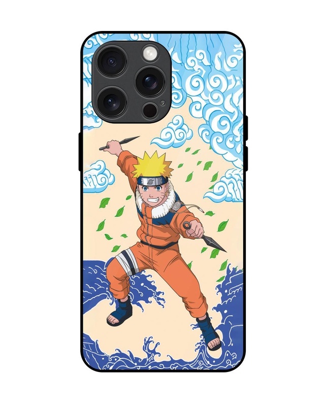 Shop Naruto Wave Premium Glass Cover for Apple iPhone 15 Pro Max-Front