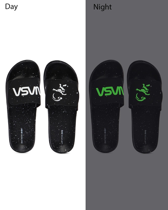 Shop Women's Black NASA Astronaut Adjustable Velcro Sliders-Front