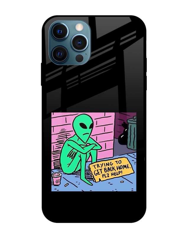 Needy Alien Premium Glass Case for Apple Iphone 12 Pro (Shock Proof, Scratch Resistant)