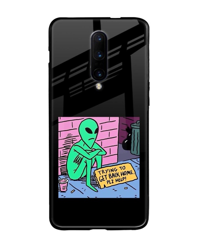 Shop Needy Alien Premium Glass Case for OnePlus 7 Pro (Shock Proof, Scratch Resistant)-Front