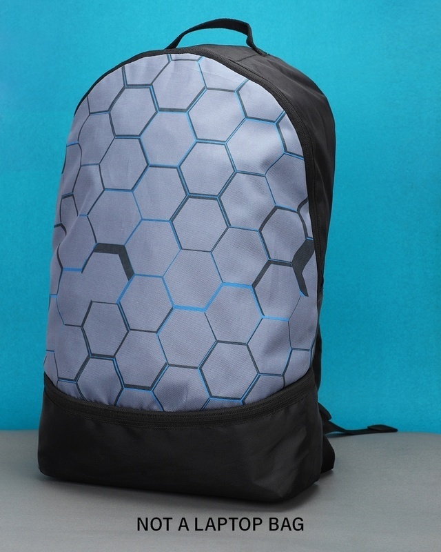 Shop Neon 3D Six-Sided Polygon Small Backpack-Front