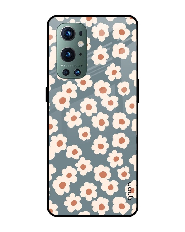 Shop Neutral Baby Floral Premium Glass Case for OnePlus 9 Pro (Shock Proof, Scratch Resistant)-Front