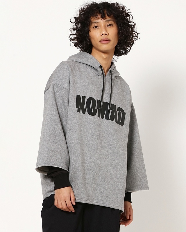 Shop Men's Grey No Mad Typography Super Loose Fit Sweatshirt-Front