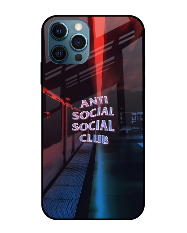No Social Club Premium Glass Case for Apple Iphone 12 Pro (Shock Proof, Scratch Resistant)