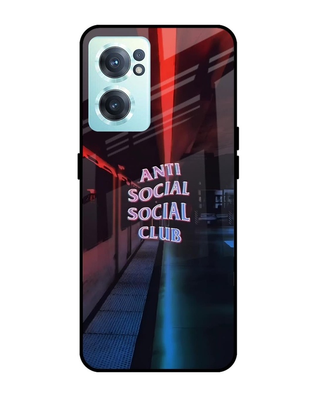 Shop No Social Club Premium Glass Case for OnePlus Nord CE 2 5G (Shock Proof, Scratch Resistant)-Front