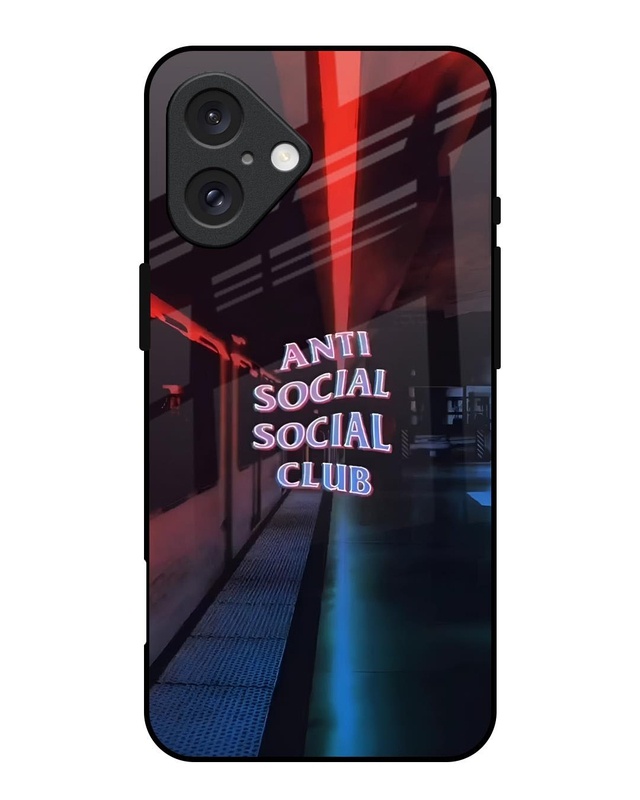 Shop No Social Club Premium Glass Cover for Apple iPhone 16 (Shock Proof, Scratch Resistant)-Front