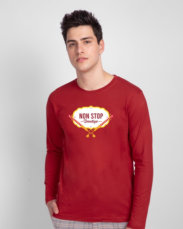Shop Non Stop Dandiya Full Sleeve T-Shirt-Front