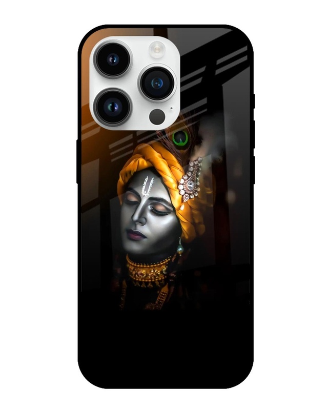 Shop Ombre Krishna Premium Glass Case for Apple iPhone 14 Pro (Shock Proof, Scratch Resistant)-Front