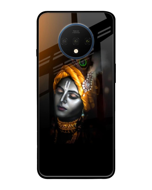 Shop Ombre Krishna Premium Glass Case for OnePlus 7T (Shock Proof, Scratch Resistant)-Front
