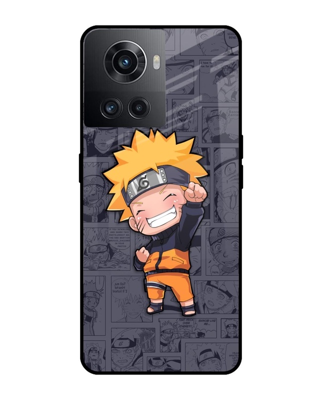 Shop Orange Chubby Premium Glass Case for OnePlus 10R 5G (Shock Proof, Scratch Resistant)-Front