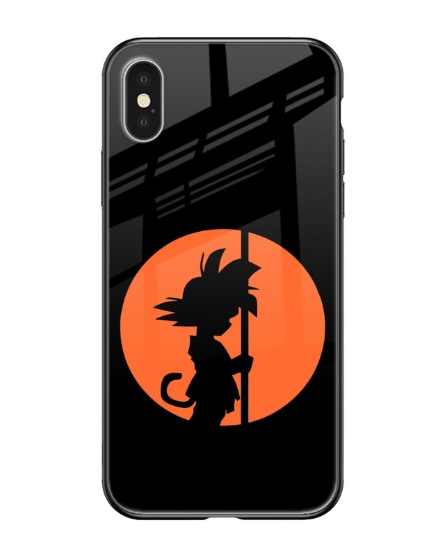 Shop Orange Silhouette Premium Glass Case for Apple iPhone XS (Shock Proof,Scratch Resistant)-Front