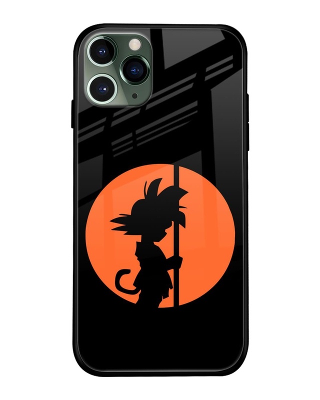 Shop Orange Silhouette  Premium Glass Case for iPhone 11 Pro Max (Shock Proof, Scratch Resistant)-Front