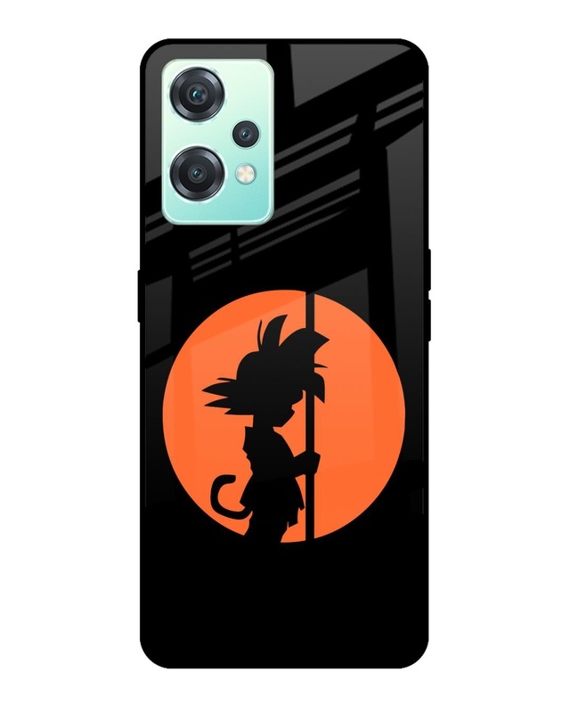 Shop Orange Silhouette Premium Glass Case for OnePlus Nord CE 2 Lite 5G (Shock Proof,Scratch Resistant)-Front
