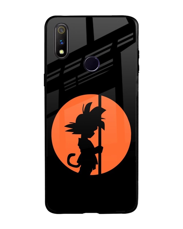 Shop Orange Silhouette Premium Glass Case for Realme 3 Pro (Shock Proof, Scratch Resistant)-Front