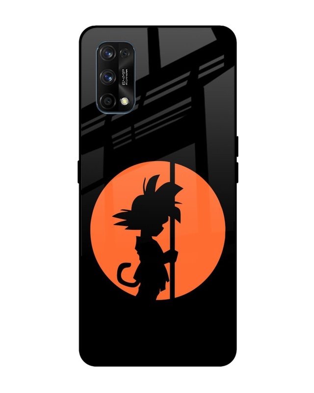 Shop Orange Silhouette Premium Glass Case for Realme 7 pro (Shock Proof, Scratch Resistant)-Front