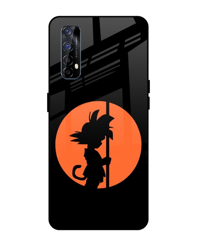 Shop Orange Silhouette Premium Glass Case for Realme Narzo 20 Pro (Shock Proof, Scratch Resistant)-Front