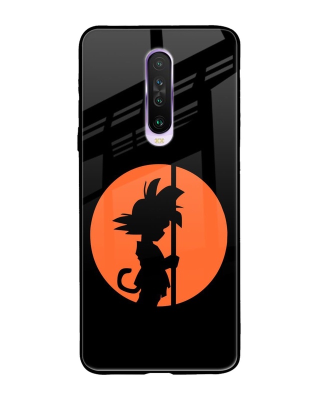 Shop Orange Silhouette Premium Glass Case for Xiaomi Poco X2 (Shock Proof, Scratch Resistant)-Front