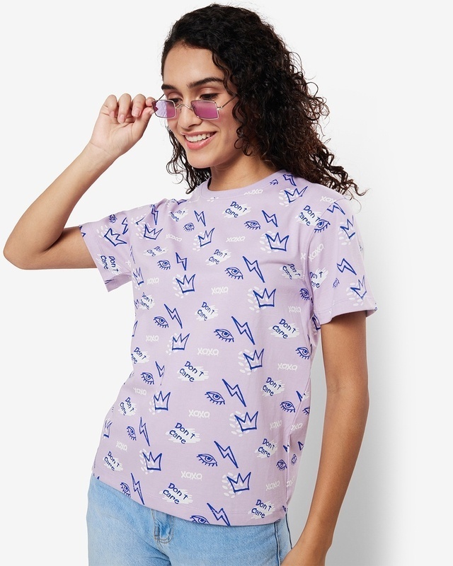 Shop Women's Orchid Petal All Over Printed T-shirt-Front