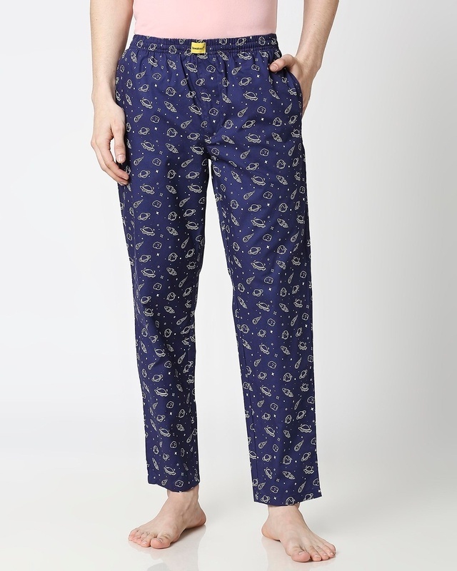 Shop Outer Space All Over Printed Pyjama-Front