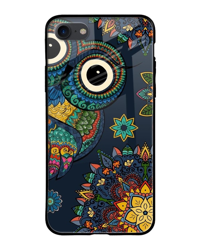 Shop Owl Art Printed Premium Glass Cover For iPhone 7 (Impact Resistant, Matte Finish)-Front