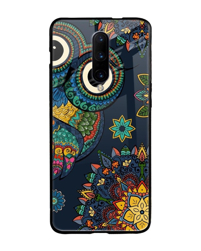 Shop Owl Art Printed Premium Glass Cover For OnePlus 7 Pro (Impact Resistant, Matte Finish)-Front