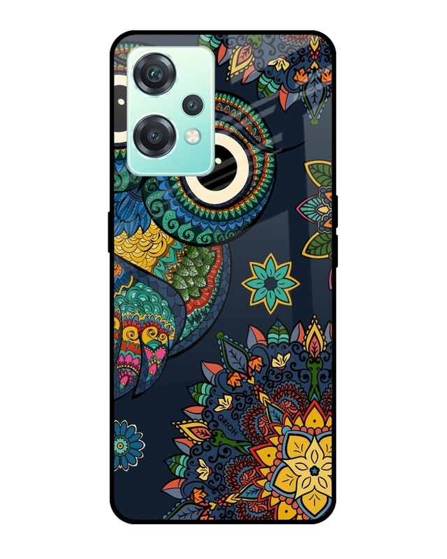 Shop Owl Art Printed Premium Glass Cover For OnePlus Nord CE 2 Lite 5G (Impact Resistant, Matte Finish)-Front