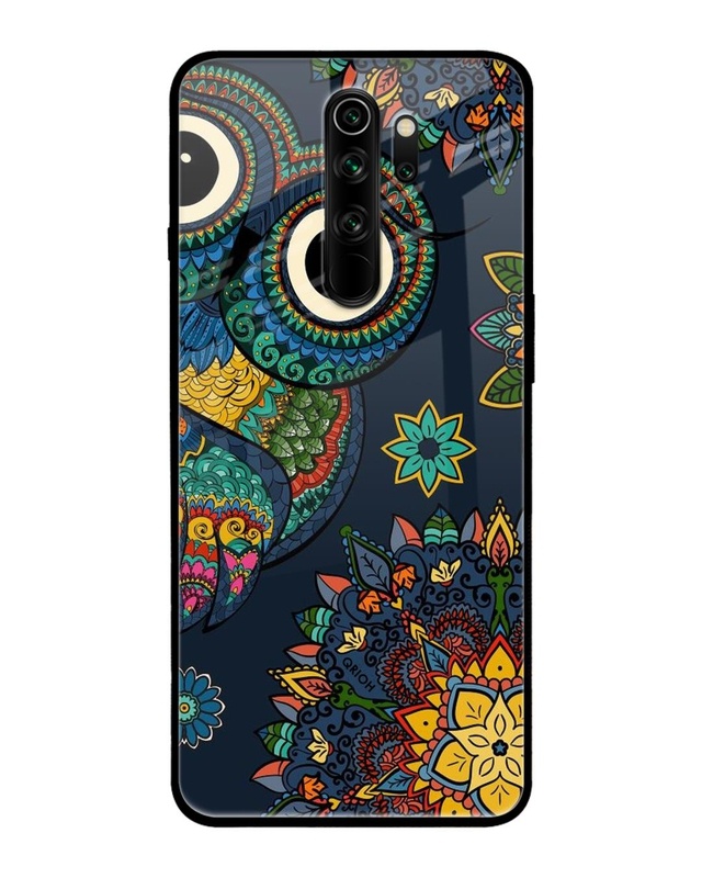 Shop Owl Art Printed Premium Glass Cover For Xiaomi Redmi Note 8 Pro (Impact Resistant, Matte Finish)-Front