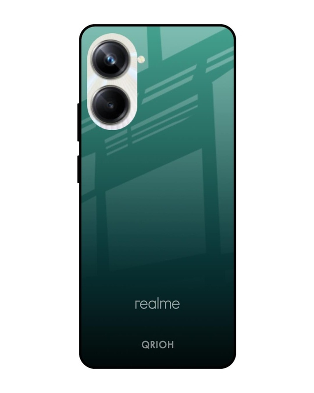 Shop Palm Green Premium Glass Case for Realme 10 Pro 5G (Shock Proof,Scratch Resistant)-Front