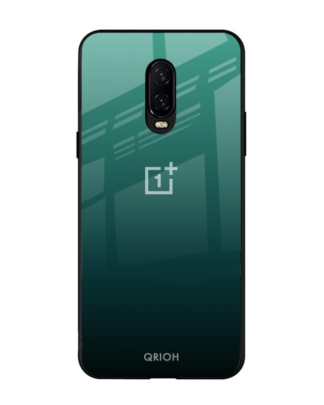 Shop Palm Green Premium Glass Cover For OnePlus 6T (Impact Resistant, Matte Finish)-Front