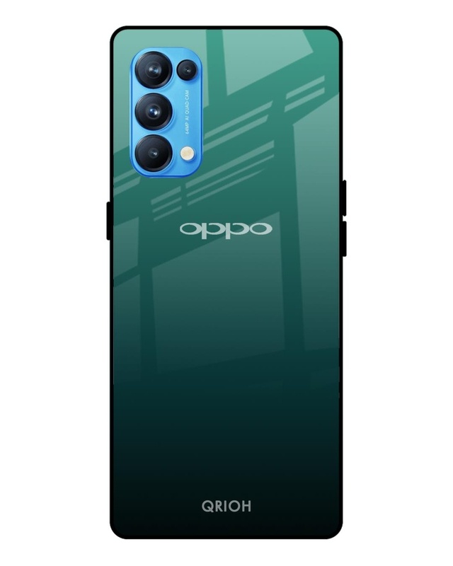 Shop Palm Green Premium Glass Cover For Oppo Reno 5 Pro (Impact Resistant, Matte Finish)-Front