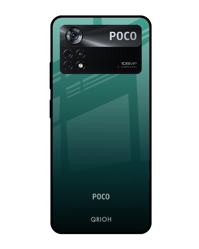 Shop Palm Green Premium Glass Cover for Poco X4 Pro 5G (Shock Proof, Scratch Resistant)-Front