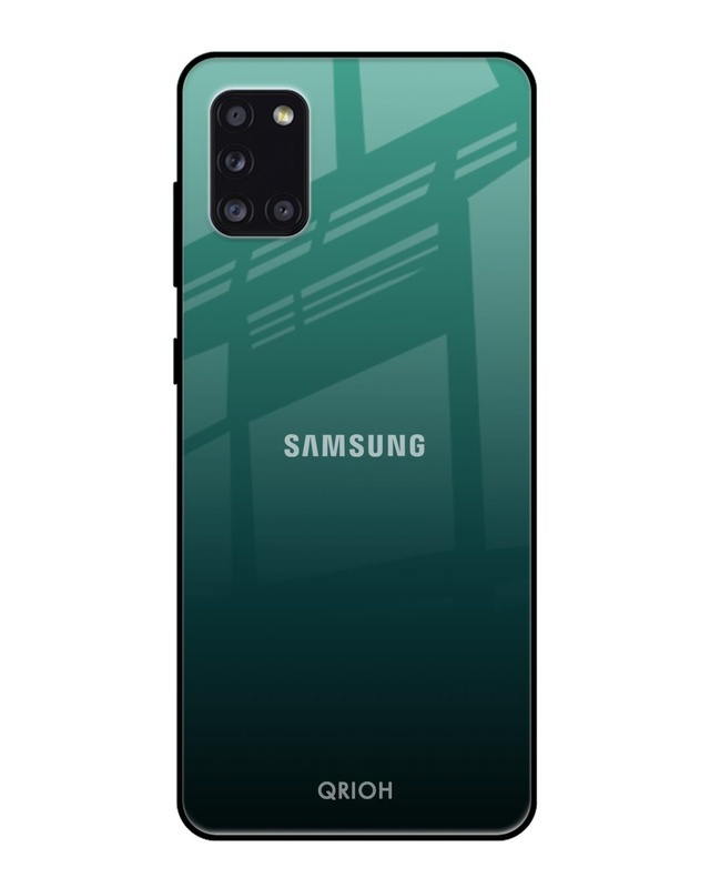Shop Palm Green Premium Glass Cover For Samsung Galaxy A31(Impact Resistant, Matte Finish)-Front
